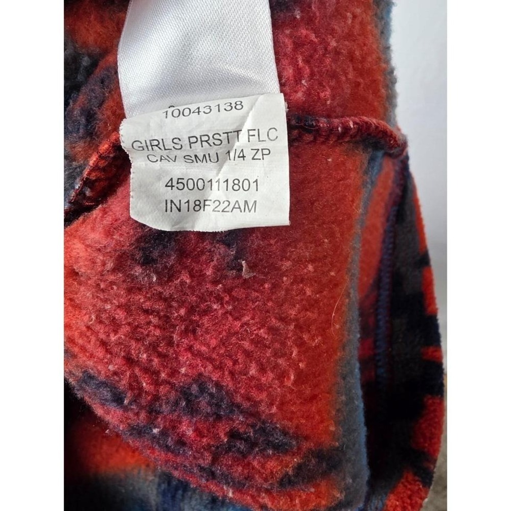 Ariat Girls Red Southwestern AriatTek Quarter Zip Fleece Pullover Size M 10 - Picture 6 of 7